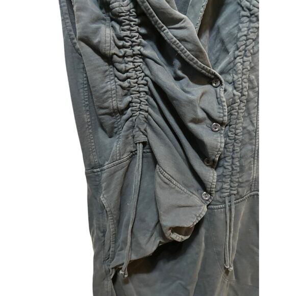 Prairie Underground dress Organic Cotton Wrap Surplice Lagenlook Navy Blue sz M - Picture 4 of 7